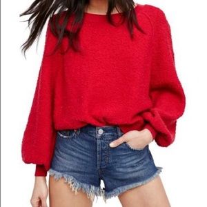 Red Free People pullover